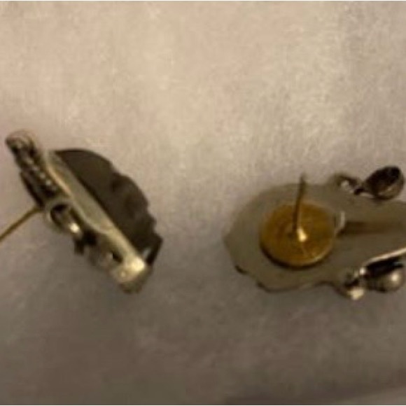 Vintage Taxco 925 Sterling Silver Mexico Tribal Mask Pierced Earrings - Picture 3 of 6